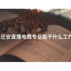 迁安直播电商专业能干什么工作